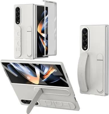 Produktbild von Hülle für Samsung Galaxy Z Fold 4 5G Vertikale Armbandtasche mit Eingebautem Displayschutz, Griffring, Ständer, Kameraschutz Handyhülle Blau