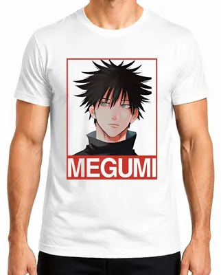 Imagen del producto de Camiseta negra para hombre, estilo "otaku", con diseño de Megumi Fushiguro de la serie de anime Jujutsu Kaisen. Talla M
