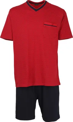 Produktbild von GÖTZBURG Herren Shorty, kurzarm, Baumwolle, Jersey, rot bedruckt Größe: 60
