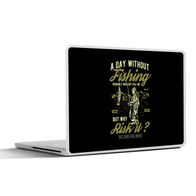 Produktbild von MuchoWow® Laptop Aufkleber Sticker Cover Fisch - Berg - Rute - Jahrgang 36.5x27.5 cm - Laptop-Sticker