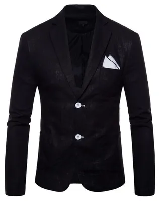Productafbeelding van Heren Casual Leren Blazer met Schouderkraag
