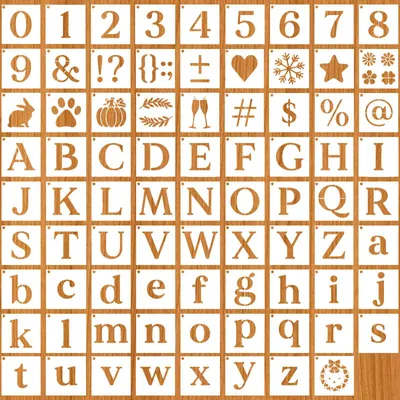 Buchstabenschablonen-Set, 80 Stück, wiederverwendbar, Kunststoff, 7,6 cm