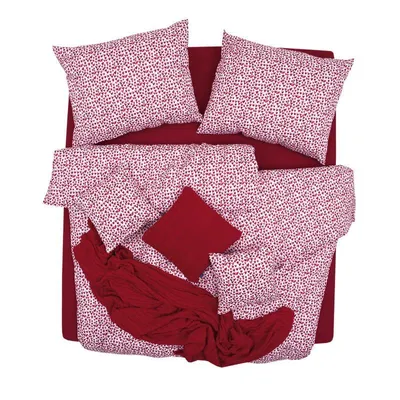 Obrázek produktu pro SCANquilt povlečení KLASIK srdíčka bíločervená 100% bavlna 140 x 200/70 x 90 cm