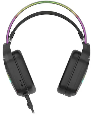 Obrázek produktu pro Canyon Darkless GH-9A, RGB aidimams ausin?s with Mikrofonas, Mikrofonas frequency response: 20HZ20KHZ, ABS+Polyuretanleather, USB*1*3.5MM jack kitukas, 2.0M PVC kabelis, weight:280g, juodas