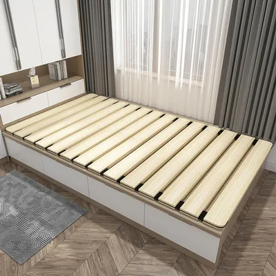 Image de Lattes de lit en bois - Lit pliant - Support pour matelas - Facile à installer - 200 x 180 cm - Bois naturel