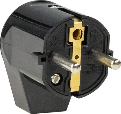 Produktbild von as-Schwabe Schutzkontakt-Winkelstecker Schwarz max. Querschnitt 1,5mm² 230V IP20