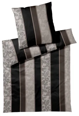 Zdjęcie produktu dla JOOP pościel Paisley Stripes czarna 135x200 cm + 80x80 cm