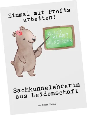 Produktbild von Mr. & Mrs. Panda Postkarte Sachkundelehrerin Leidenschaft - Weiß - Geschenk, Ansichtskarten, Witzig, Postkarten, Grundschule, Fotokarte, Grußkarte, Lustig, Ansichtskarte