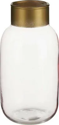 Produktbild von Vase weich Rosa Gold Glas (11,5 x 24 x 11,5 cm)