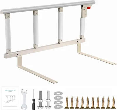 Obrázek produktu pro Zábrana k posteli, skládací rampa, stabilní bezpečnostní opora, 4 úrovně