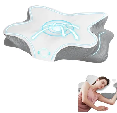 Zdjęcie produktu dla Poduszka pod szyję, pianka z pamięcią kształtu, ergonomiczny kształt motyla, biała