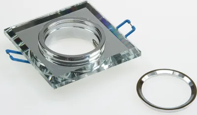 Produktbild von Decken-Einbaustrahler 'Crystal Q90' starr, 90x90mm, für 50mm Lampen, silber