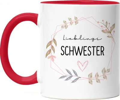 Produktbild von Lieblingsschwester Tasse Rot Schwester Geschenkidee Geburtstag Bruder Geschwister Schwester
