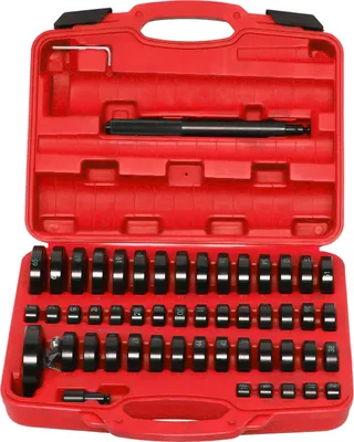 Obrázek produktu pro 51-TLG. Přítlačný kus Sada pohonů pro zalisování a vylisování ložisek a pouzder 18-65 mm Podložky pro upevnění ložisek kol Pouzdra Řidič Radiální těsnicí kroužky
