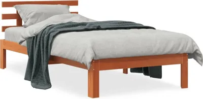 Produktbild von vidaXL Massivholzbett ohne Matratze Wachsbraun 75x190 cm Kiefernholz