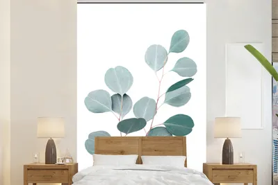 Obrázek produktu pro MuchoWow® fototapeta do obývacího pokoje nebo ložnice tapeta na zeď vinylové tapety s motivem rostlin - zelená - bílá - příroda - 145x220 cm - dekorace na zeď