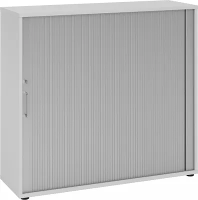 Zdjęcie produktu dla HAMMERBACHER 1733S Rollladenschrank silber/grau 2 Fachböden