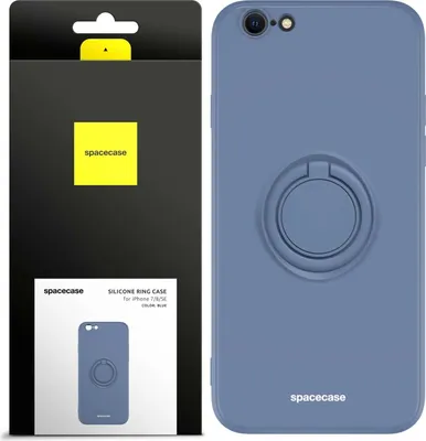 Immagine prodotto di Custodia in silicone SPACECASE Custodia ad anello in silicone per iPhone 7/8/SE Blu