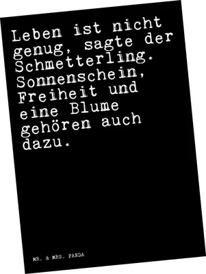 Produktbild von Mr. & Mrs. Panda Postkarte Leben ist nicht genug,... - Schwarz - Geschenk, Spruch Sprüche Weisheiten Zitate Lustig Weisheit Worte, Postkarten, Ansichtskarten, Zitat