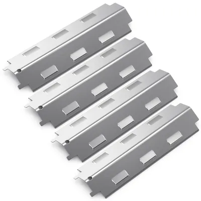 Produktbild von Grillhitzeverteiler Hitzeschutz Grillplatte - Edelstahl - 37 x 11 cm - 4 Stück - Für Gasgrill