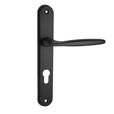 Immagine prodotto di Domino maniglia per porta MIA BLACK 72 maniglia a leva set cilindro profilo PZ maniglia per porta di camera, porta di ufficio, porta di cantina, porta interna, a L, alluminio nero