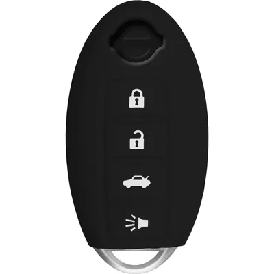 Produktbild von PhoneNatic Silikon Schlüssel Hülle kompatibel mit der Nissan Teana / TIIDA 4-Tasten Fernbedienung in schwarz Funkschlüssel 4-Key