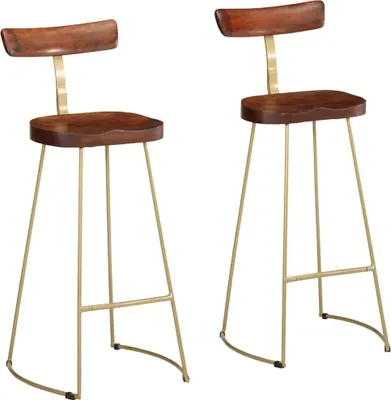 Image de Tabouret de bar 2 pcs. 49x43x103 cm Bois massif de manguier ,Tabouret de bar 2025