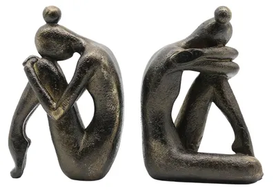 Buchstützen aus Harz, 2er-Set, bronzefarben, 22x8x16 cm
