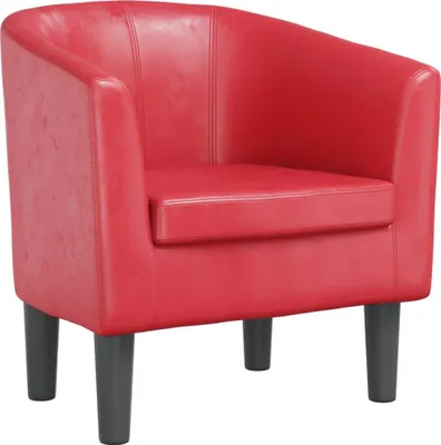 Imagen del producto de Sillón de club rojo de vidaXL, tapizado en cuero sintético