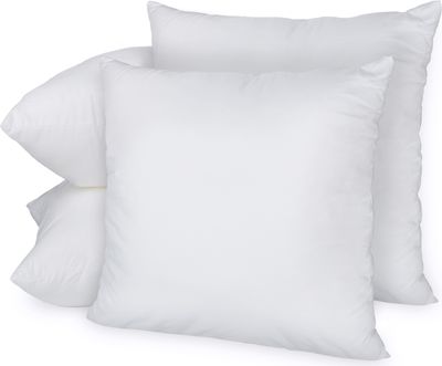 Homewit 4er Set Kopfkissen 50 x 50 cm, Kissenfüllung mit Reißverschluss waschbares Innenkissen Kopfkissen Zierkissen Sofakissen für Couch Wohnzimmer Schlafzimmer Sofa Bett