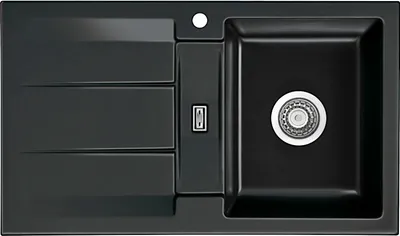Produktbild von Spüle KeraDomo GENEA 87 in NERO mit Handbetätigung / Einbauspüle