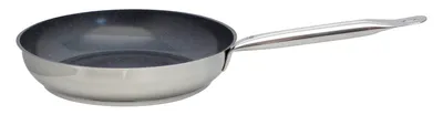 A studio shot of a frying pan against a white background.