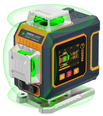 Obrázok produktu pre Laserový nivel, ovládanie gestami, 3 x 360° zelený laser, model CM-S05