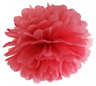 Produktbild von Roter Seidenpapier-Pompon zum Aufhängen 25 cm - Einheitsgröße