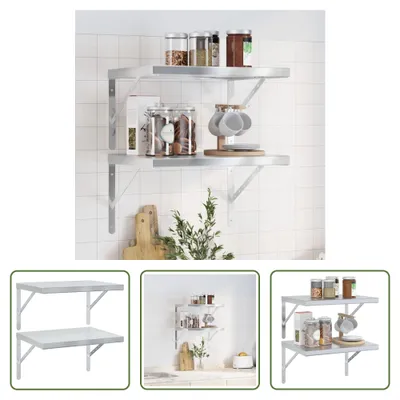 Immagine prodotto di The Living Store Mensole a muro 2 pz. 50x40 cm acciaio inox argento