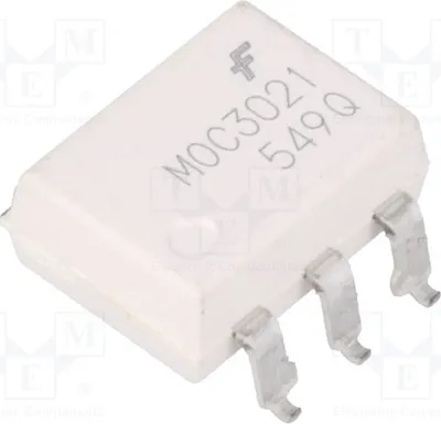Image de 1 optotriac 5,3 kV, tension de sortie : 400 V, sans mise à la terre, 6 MOC3021SM, optotriacs