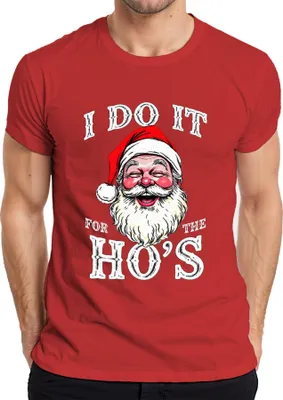 Produktbild von I DO IT FOR THE HO'S Weihnachtsmann Humor lustig Weihnachten Herren T-Shirt, Rot, XXL