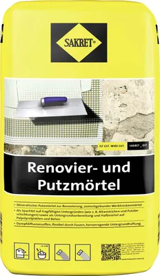 Produktbild von SAKRET Renovier- und Putzmörtel 10 kg Sack weiß