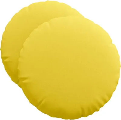 Produktbild von vidaXL Sitzkissen 2 pcs Helles Gelb Ø50 x 19 cm Stoff