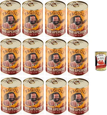 Produktbild von Fagioli alla Bud Spencer Tex Mex, Bud Power- Bud-Spencer-Tex Mex Bohnen fertig zum Probieren 12 x 400gr + Itlaian Gourmet polpa 400g