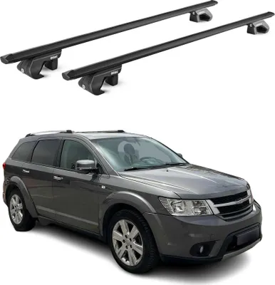 Image de Barres de toit transversales ABE pour Fiat Freemont 2011-2016 5 P Alu Noir 2x