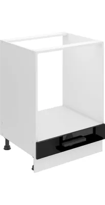 Immagine prodotto di Base da cucina Belini, base da cucina larga 60 cm. Base per cucina SDP senza piano di lavoro. Mobile da cucina senza anta, con cassetti, nero lucido