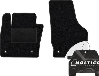 Produktbild von moto-MOLTICO Vorne Fußmatten Auto Velours Autoteppiche Schwarz Automatten Set 2-teilig passend für Audi A8 W12 lang ab 2011