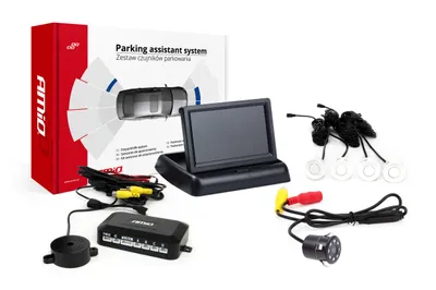 Obrázok produktu pre AMiO Asistenty parkovania TFT02 4,3" s kamerou HD-307-IR, 4-senzorové, biele