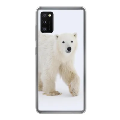 Produktbild von MuchoWow® Handyhülle Schutzhülle Hülle für Samsung Galaxy A41 Eisbär - Schnee - Weiß Silikon Softcase Handy Hülle - Mobiltelefon