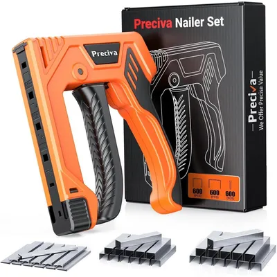 Immagine prodotto di Set di graffatrici con graffette di tipo D (11,2 mm e 10,6 mm) e di tipo T, ideale per la lavorazione del legno, l'arredamento, il fai-da-te e lavori domestici