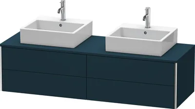 Produktbild von Waschtischunterbau XSQUARE 400x1600x548mm f 2 Be na-bl seidenmatt nachtblau seidenmatt