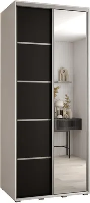 Produktbild von MEBLE KRYSPOL Davos 5 Schrank, zwei Türen - 235,2x120x60 cm - Weiß Schwarz Silber