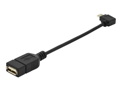 Produktbild von Digitus USB Micro-B - USB-A Adapter/ Konverter, OTG, 0,15m, 0,15 m, Micro-USB B, USB A, USB 2.0, Schwarz