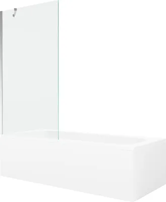 Produktbild von Mexen Vega rechteckige Badewanne 160 x 70 cm mit Verkleidung und 1-flügeliger Falttür 90 cm, transparent, Chrom - 550116070X950?
